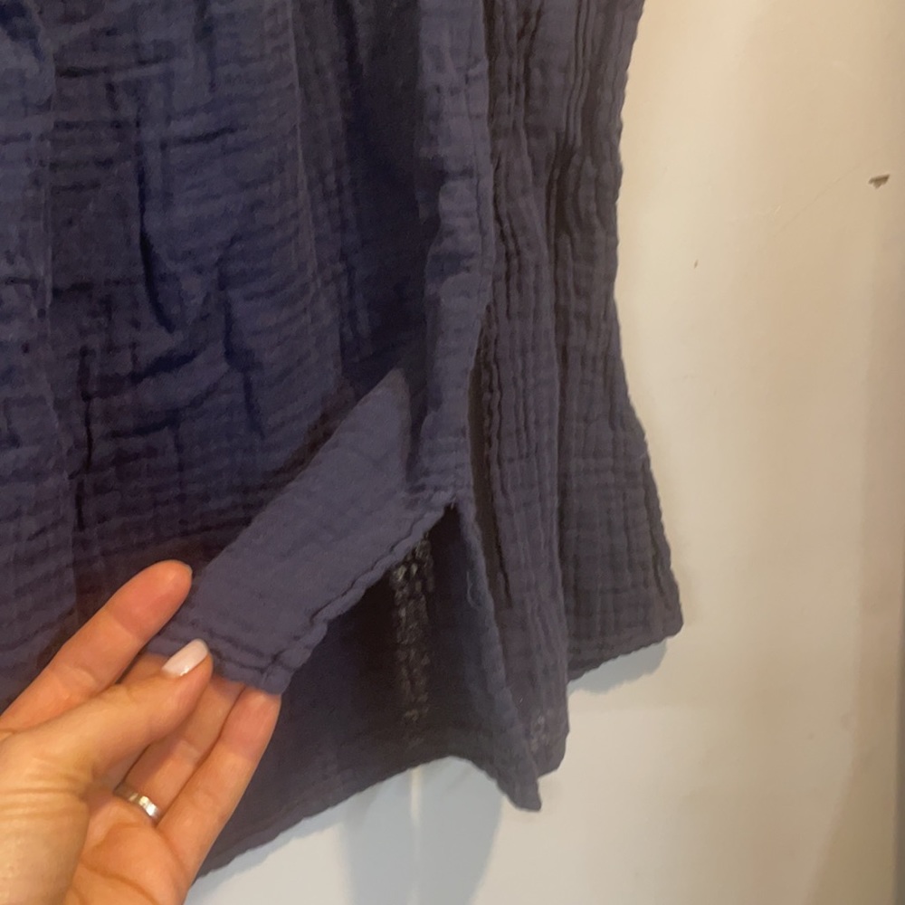 Cloth & Stone Off the Shoulder Blue Cotton Top Small Anthropologie - Picture 4 of 5